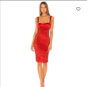 Superdown red hot silk dress